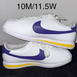 Nike Cortez White Purple Yellow “LA Lakers” Size 10M / 11.5W Brand New